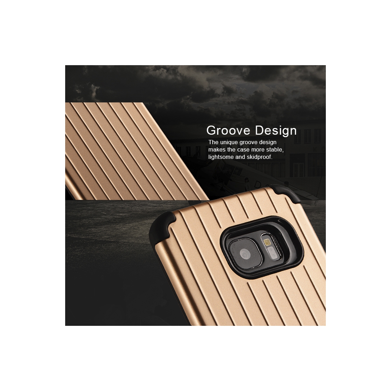 Étui pour Galaxy S7 Edge, étui pour S7 Edge de Samsung, étui rigide hybride mince à double couche brillant pare-chocs en caoutchouc souple antichoc