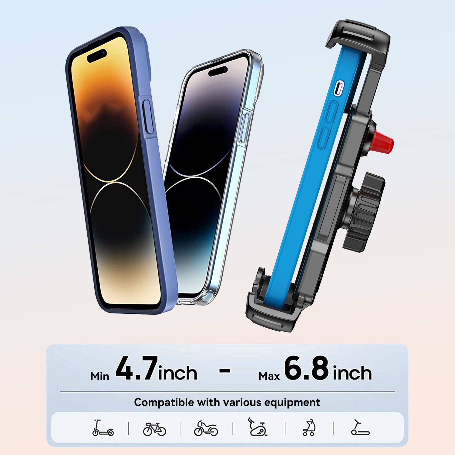 Support de téléphone pour vélo TEUMI, support de téléphone pour moto pivotant à 360°, fonctionnement à une main, support de téléphone pour VTT VTT VTT