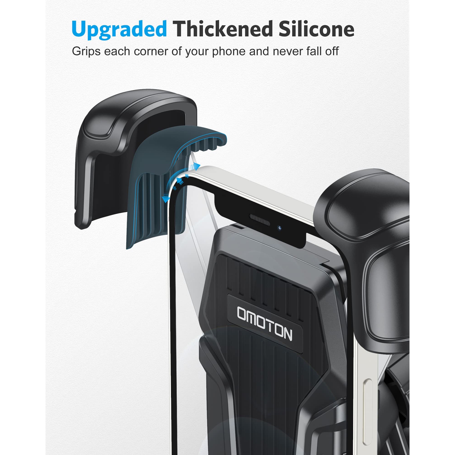 Support de téléphone pour vélo d’OMOTON pour guidon de moto, pince de téléphone à 360° pour vélo