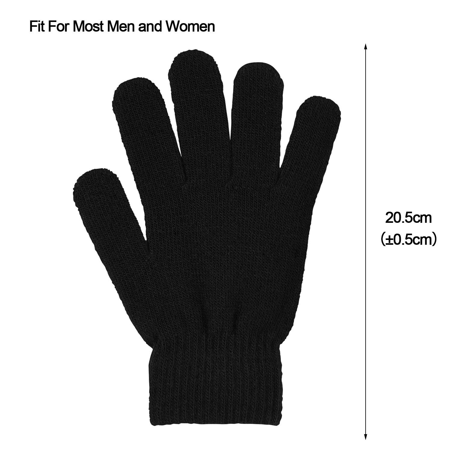 3 paires Gants d'hiver Magic Gants de tricot pour adultes Gants de tricot élastiques chauds taille unique pour les femmes adolescents