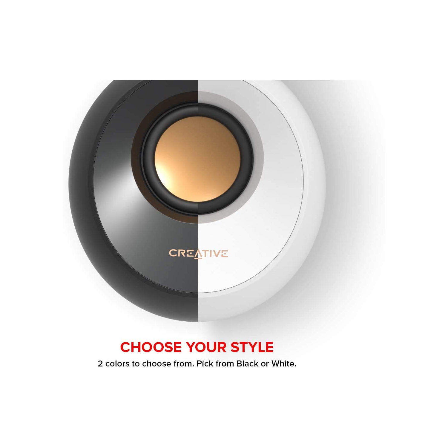 Creative Pebble 2.0 USB-Powered Desktop Speakers with Far-Field Drivers and Passive Radiators for Pcs and Laptops