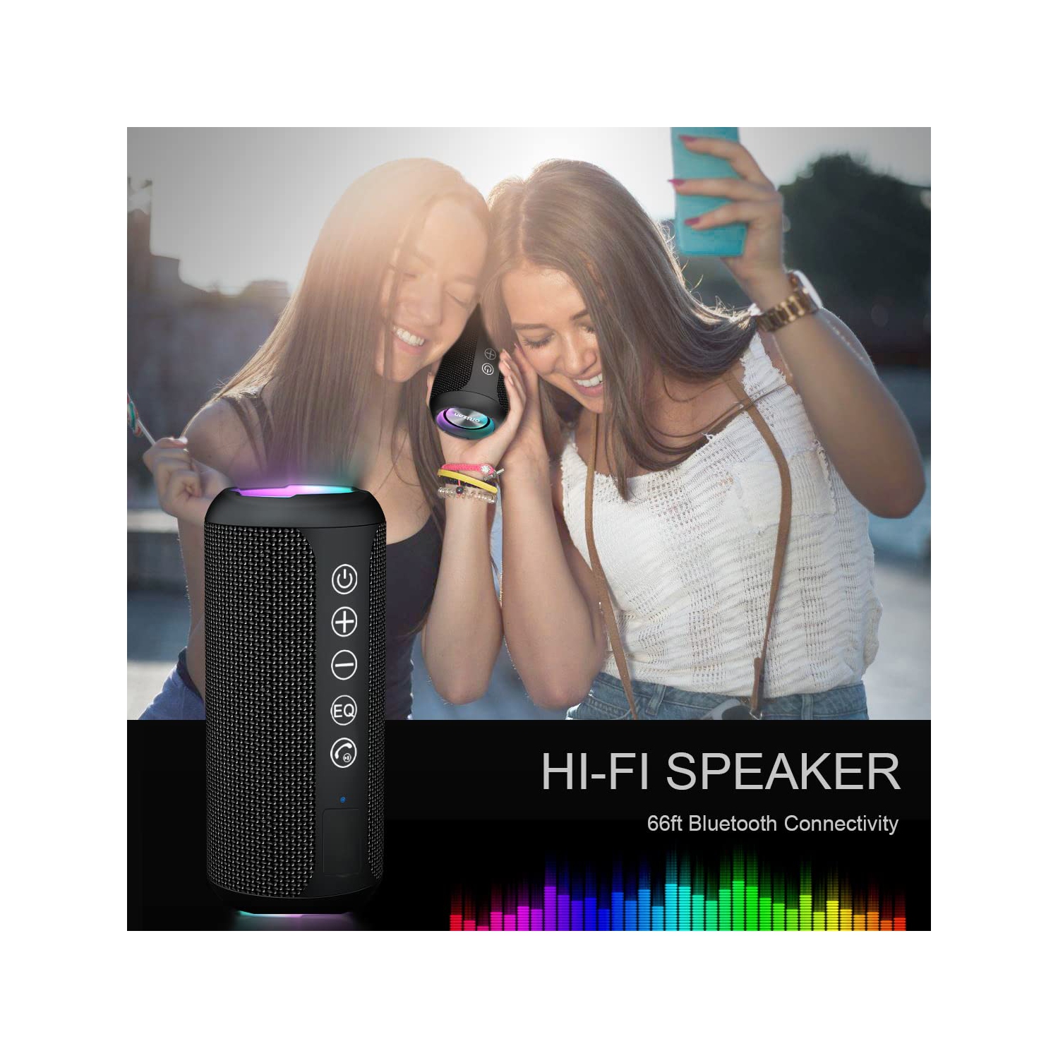 Ortizan Portable Bluetooth Speaker, IPX7 Waterproof Wireless Speaker with 24W Loud Stereo Sound, Outdoor Speakers with Bluet