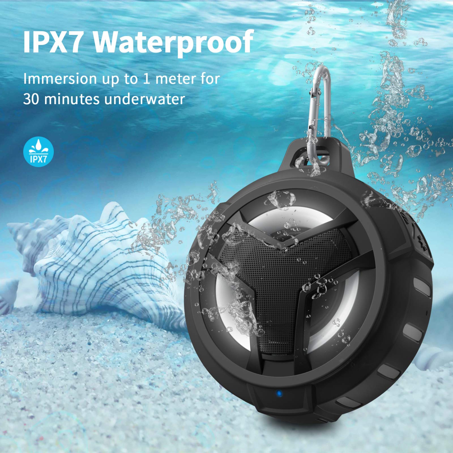 EBODA Bluetooth Shower Speaker, Waterproof Portable Bluetooth