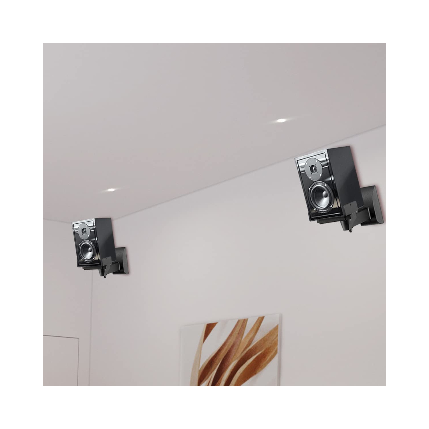 Support de fixation murale pour haut-parleur d’étagère à pince latérale double de Sutek pour gros haut-parleurs ambiophoniques, peut supporter