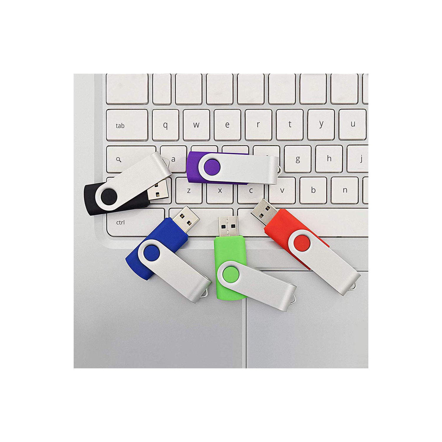 Clé USB Flash 64 Go 5 clés USB 2.0 clés USB 64 Go RAOYI (64 Go, 5 couleurs variées :