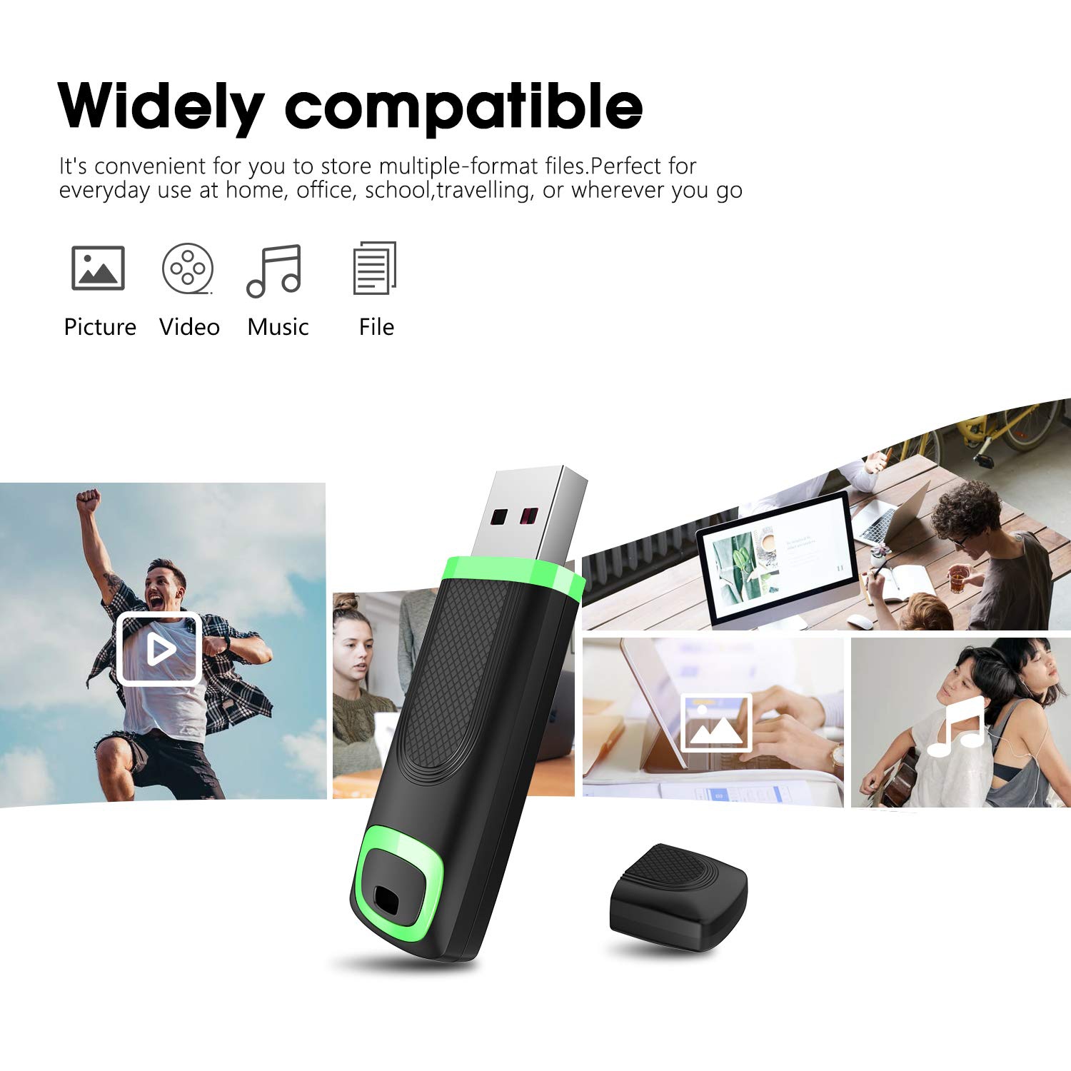 RAOYI 32GB USB 3.0 Flash Drive Thumb Drive Memory Stick USB Stick Zip Drive Jump Drive Pen Drive (5 Mixed Colors: Blue Cyan