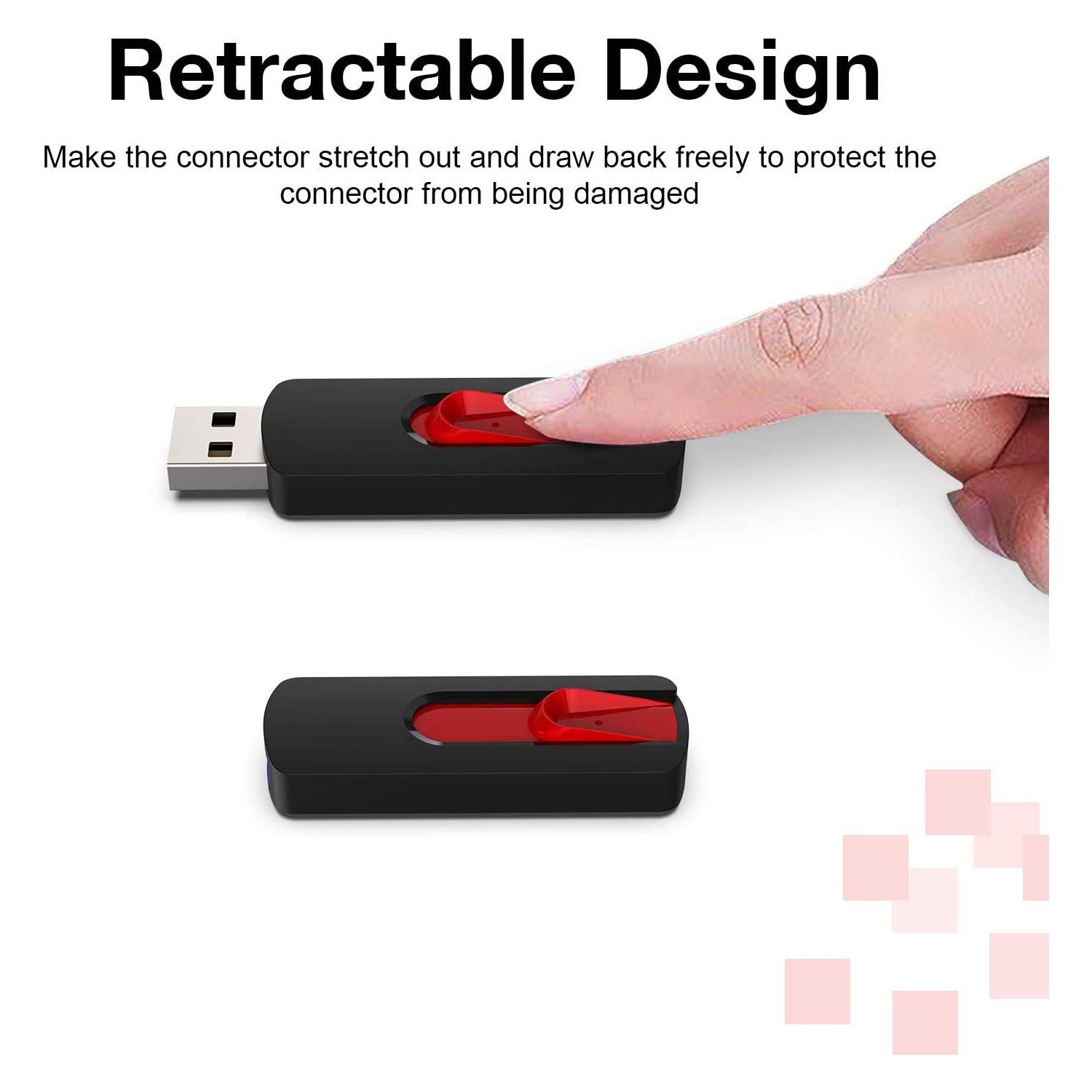 RAOYI 5Pack 64GB USB Flash Drives Thumb Drive Memory Stick Slide Retractable Jump Drive (64GB