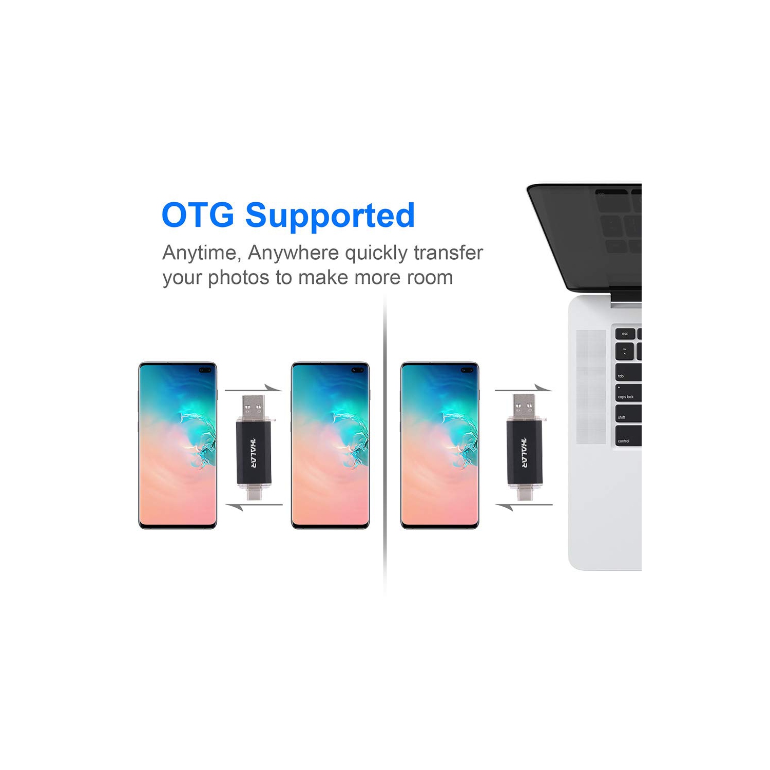 THKAILAR 64GB USB Flash Drive-USB Stick 3.0 for External Storage Data 2 in 1 Cle USB with USB and USB C Port Compatible with