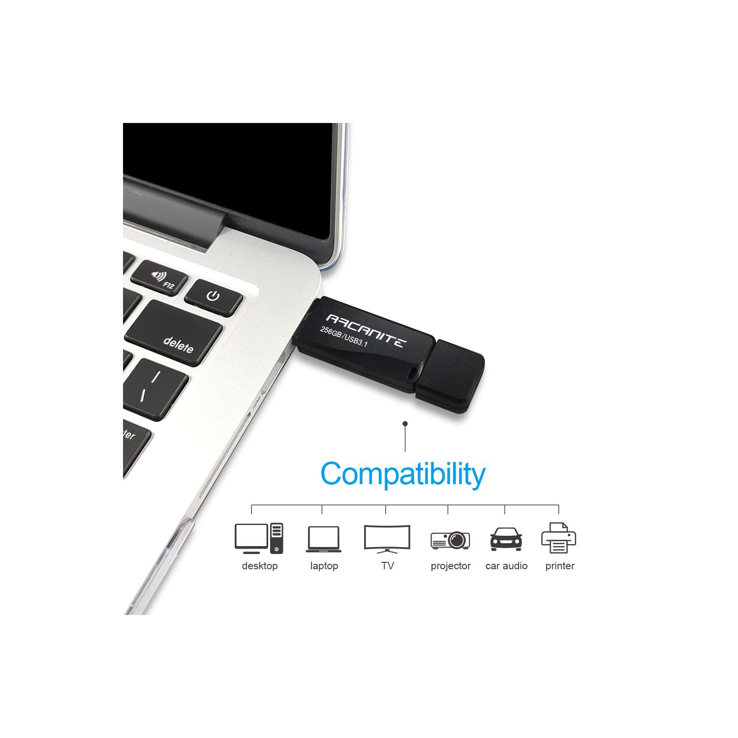 ARCANITE 256GB USB 3.1 Flash Drive - Optimal Read speeds up to 400 MB/s, Write speeds up to 100 MB/s