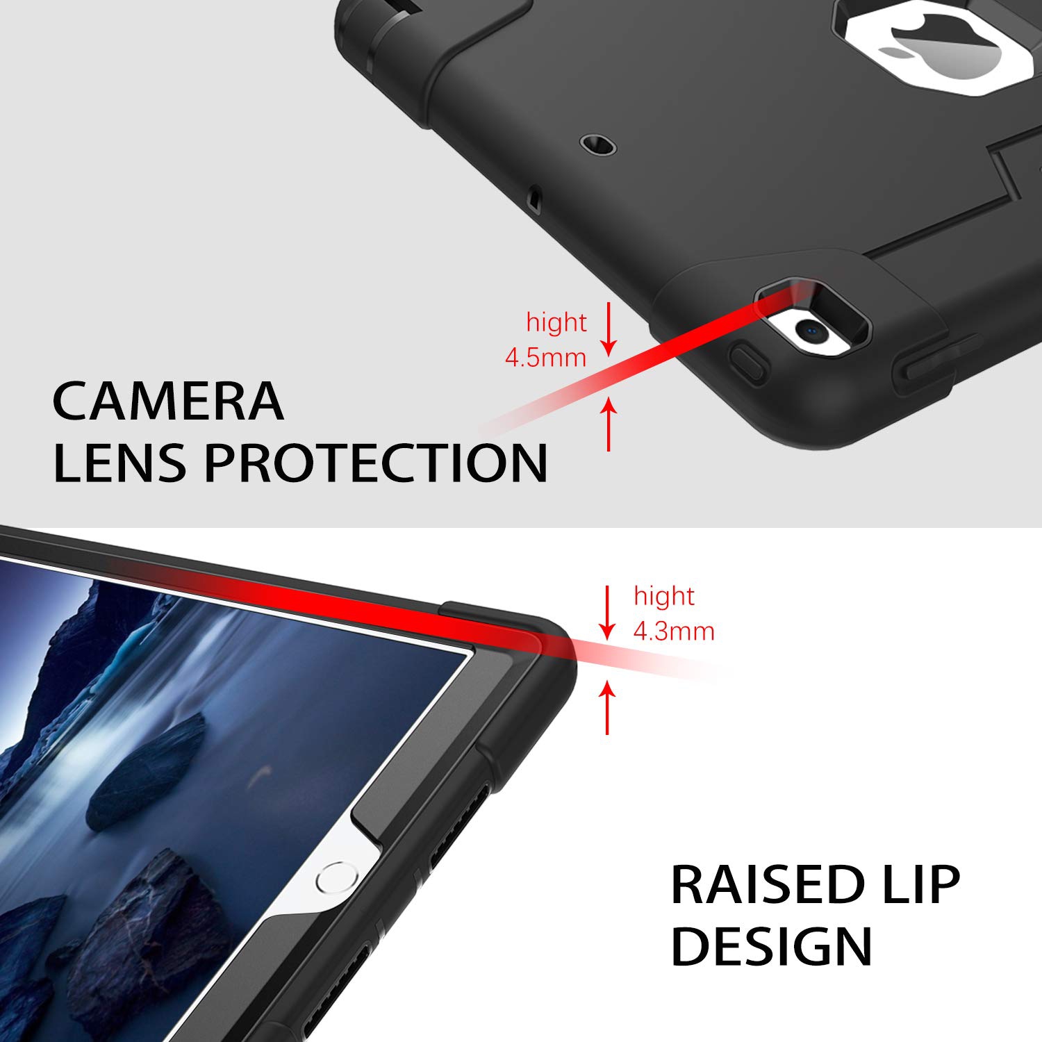 iPad 9th Generation Case 10.2 Inch 2021, iPad 8th Generation Case,iPad 7th Generation,DUEDUE Kickstand 3 in 1 Shockproof Hea