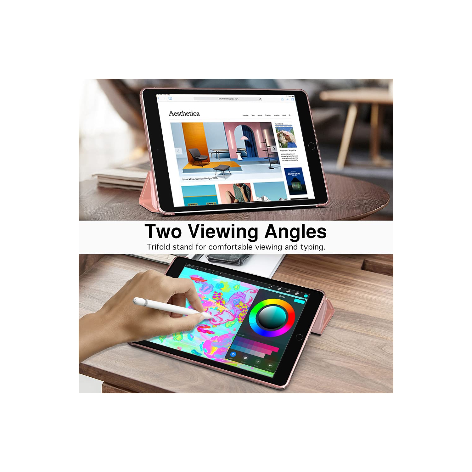 MoKo iPad 10.2 Case for iPad 9th Generation 2021/ iPad 8th Generation 2020/ iPad 7th Generation 2019, Soft Frosted Back Cove