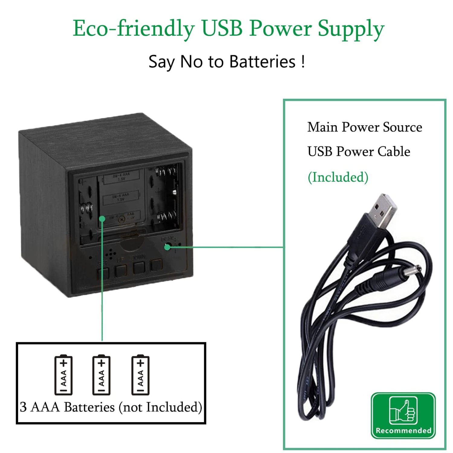 Réveil numérique, affichage de l’heure à DEL électronique de bureau en bois commandes vocales mode toujours lumineux volume d’alarme réglable