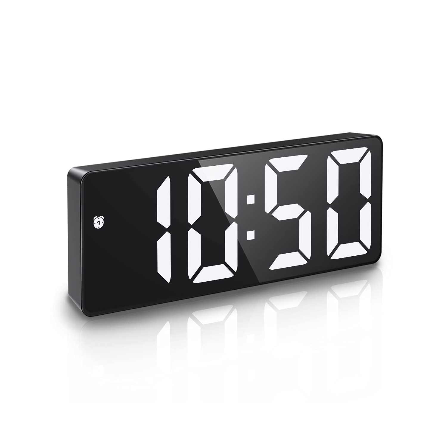 ORIA Digital Alarm Clock, Small Desk Clock, Led Alarm Clock with USB Port for Charging, Adjustable Brightness, Snooze, Suita