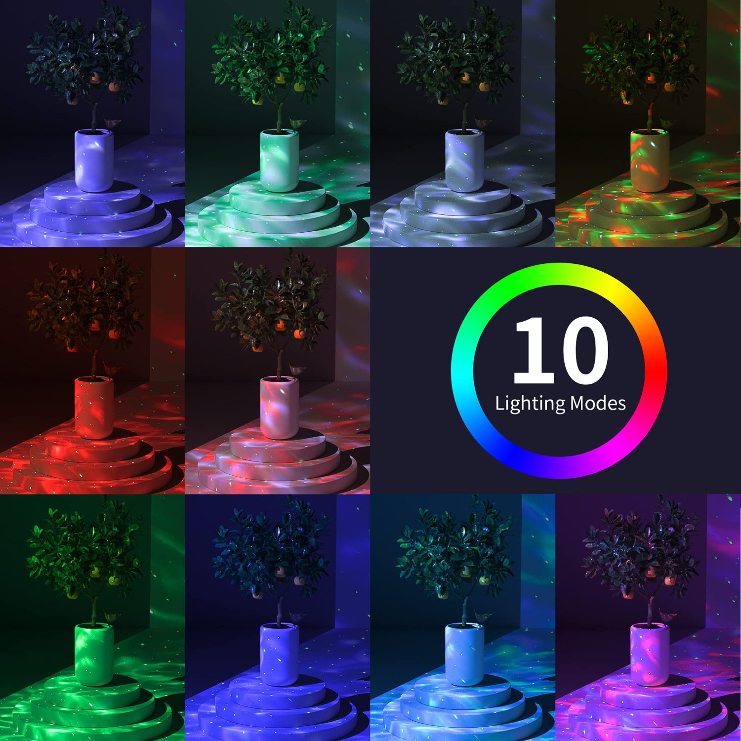 Projecteur Star, projecteur Galaxy Night Light avec télécommande et 10 effets de couleurs, haut-parleur et minuterie intégrés, projecteur de plafond