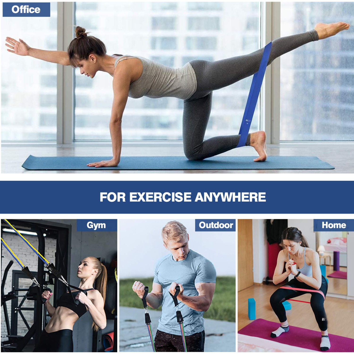 Ensemble de bandes élastiques Sensyne pour entraînement, 16 pièces, jusqu'à 150 lb, pour sports d'intérieur et d'extérieur, mise en forme, suspension