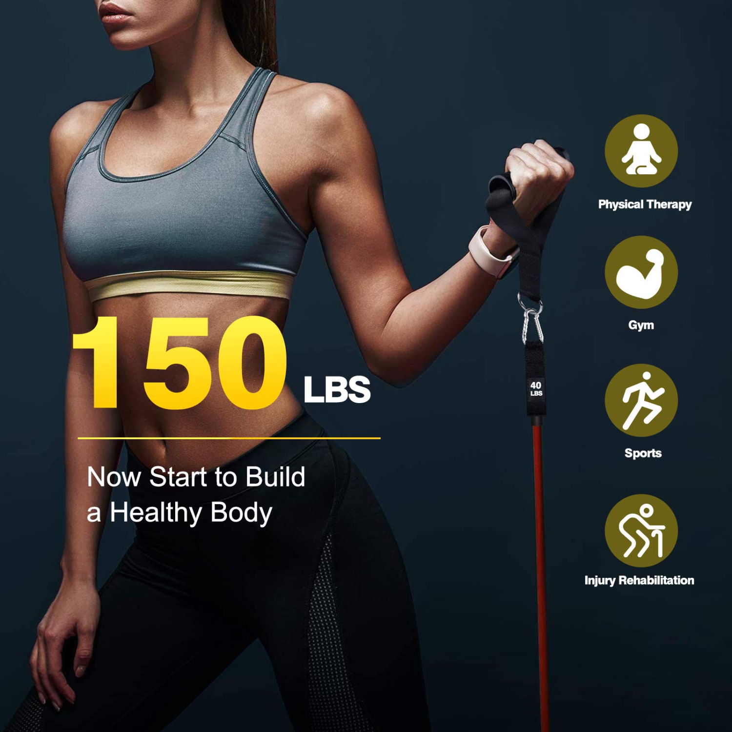 Ensemble de bandes élastiques Sensyne pour entraînement, 16 pièces, jusqu'à 150 lb, pour sports d'intérieur et d'extérieur, mise en forme, suspension