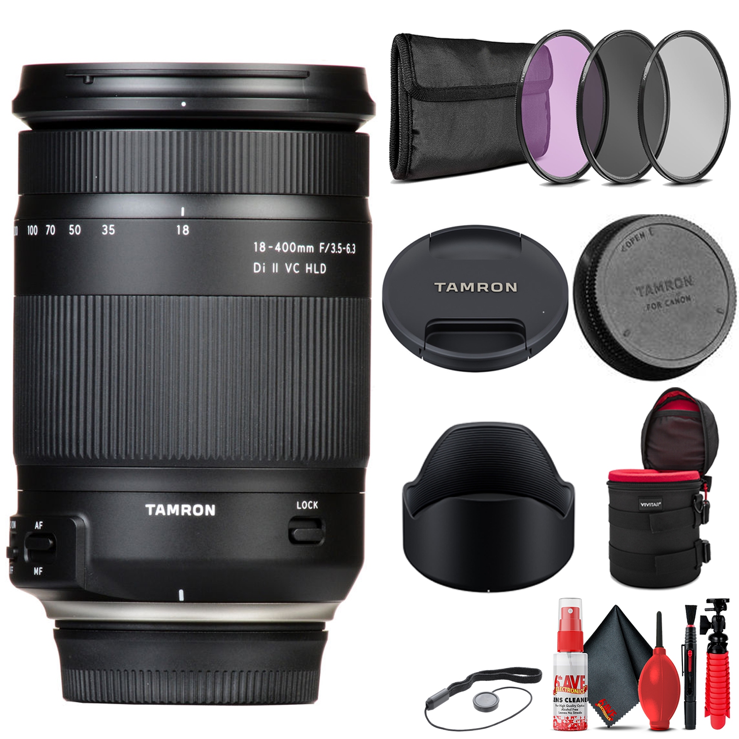 Tamron 18-400mm f/3.5-6.3 Di II VC HLD Lens for Nikon +Accessory