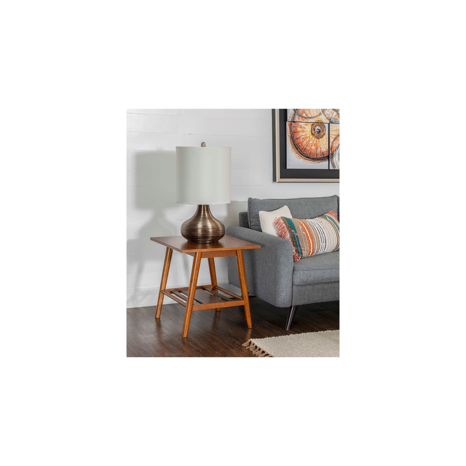 Linon Samantha Wood Accent End Table in Brown
