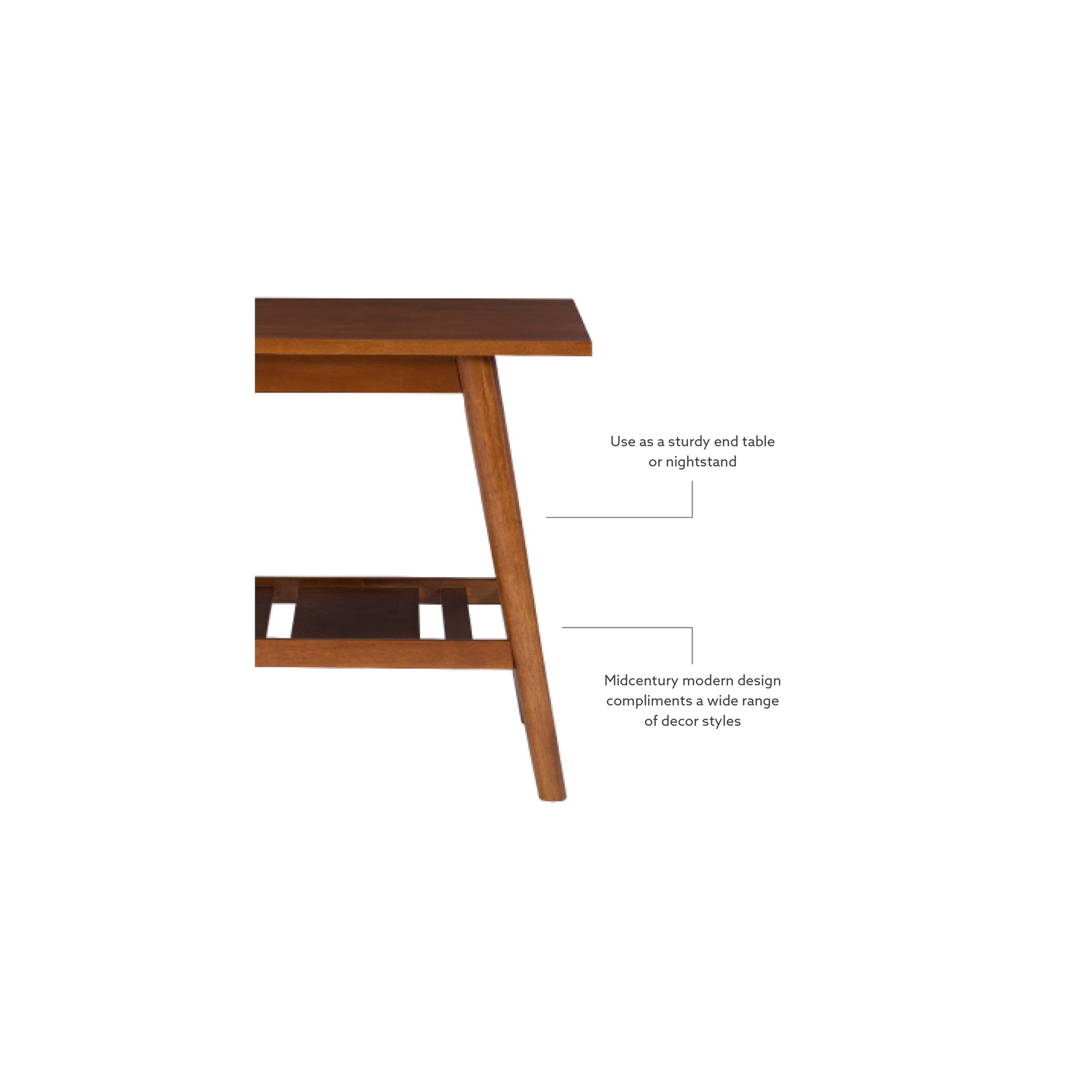 Linon Samantha Wood Accent End Table in Brown