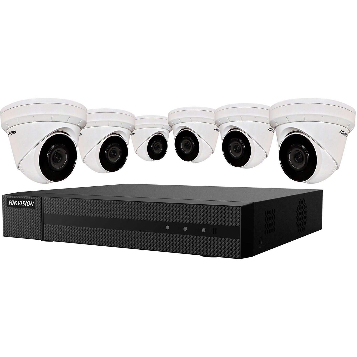 Hikvision EKI-K82T46 4K Surveillance Value Express 7-Piece Kit, (1) ERI-K108-P8 NVR, (6) ECI-T24F2 Cameras with 2TB HDD