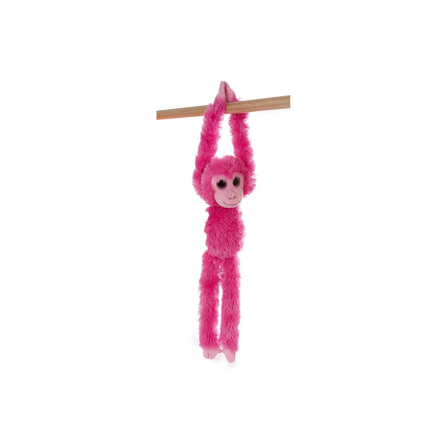Singe animal en peluche sur cintre coloré de 24 po d’Aurora World - Rose vif