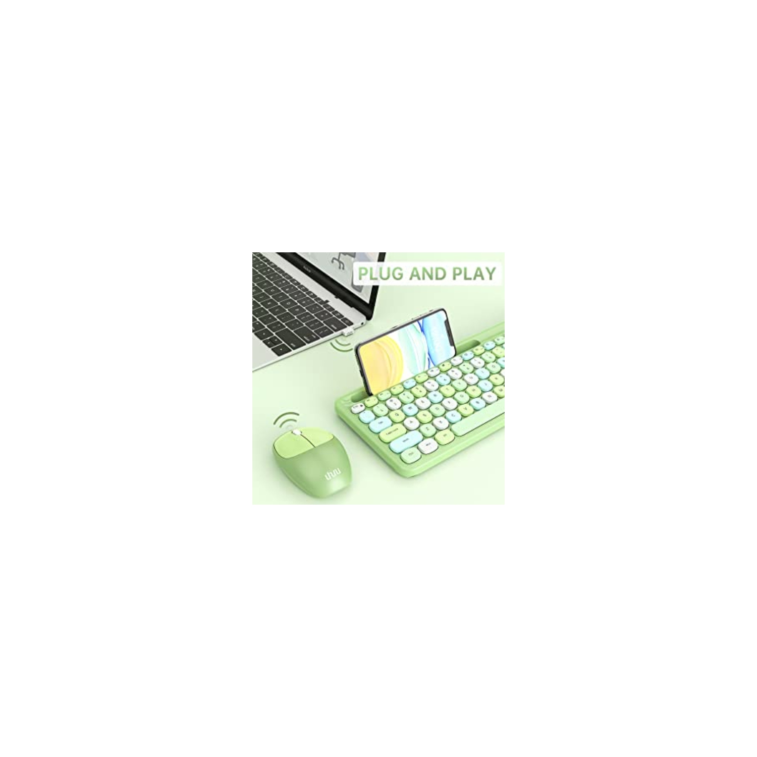 Retro Wireless Keyboard & Mouse Combo - Mint WK0750 - Canada's