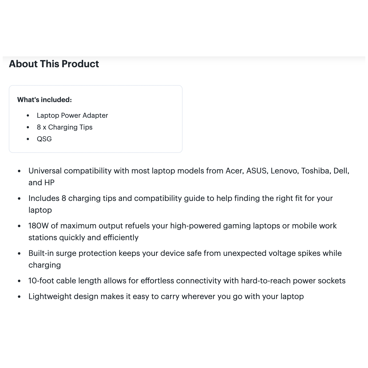 Chargeur universel de 180 W d’Insignia pour portable - Boîte ouverte