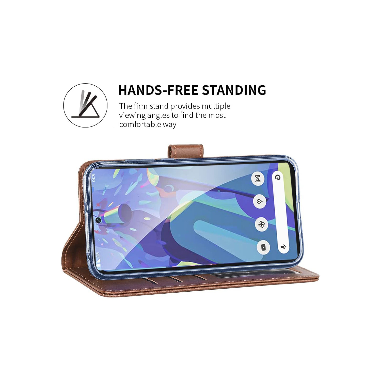 XCRS Leather Folio Premium Wallet for Google Pixel 6A 6.1-inch, PU Leather Pouch Case with Card Slot, and Lanyard with 360° Protection Mobile Case &