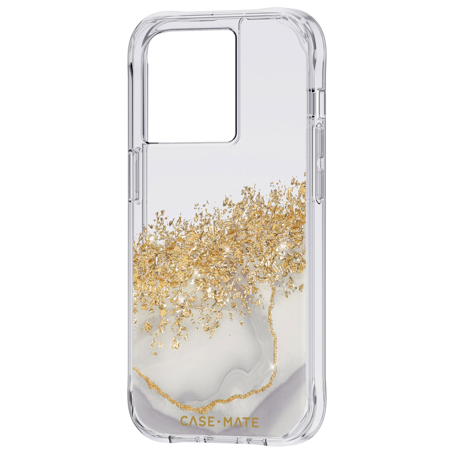 Étui rigide ajusté Karat Marble de Case-Mate pour iPhone 14 Pro - Transparent/Doré