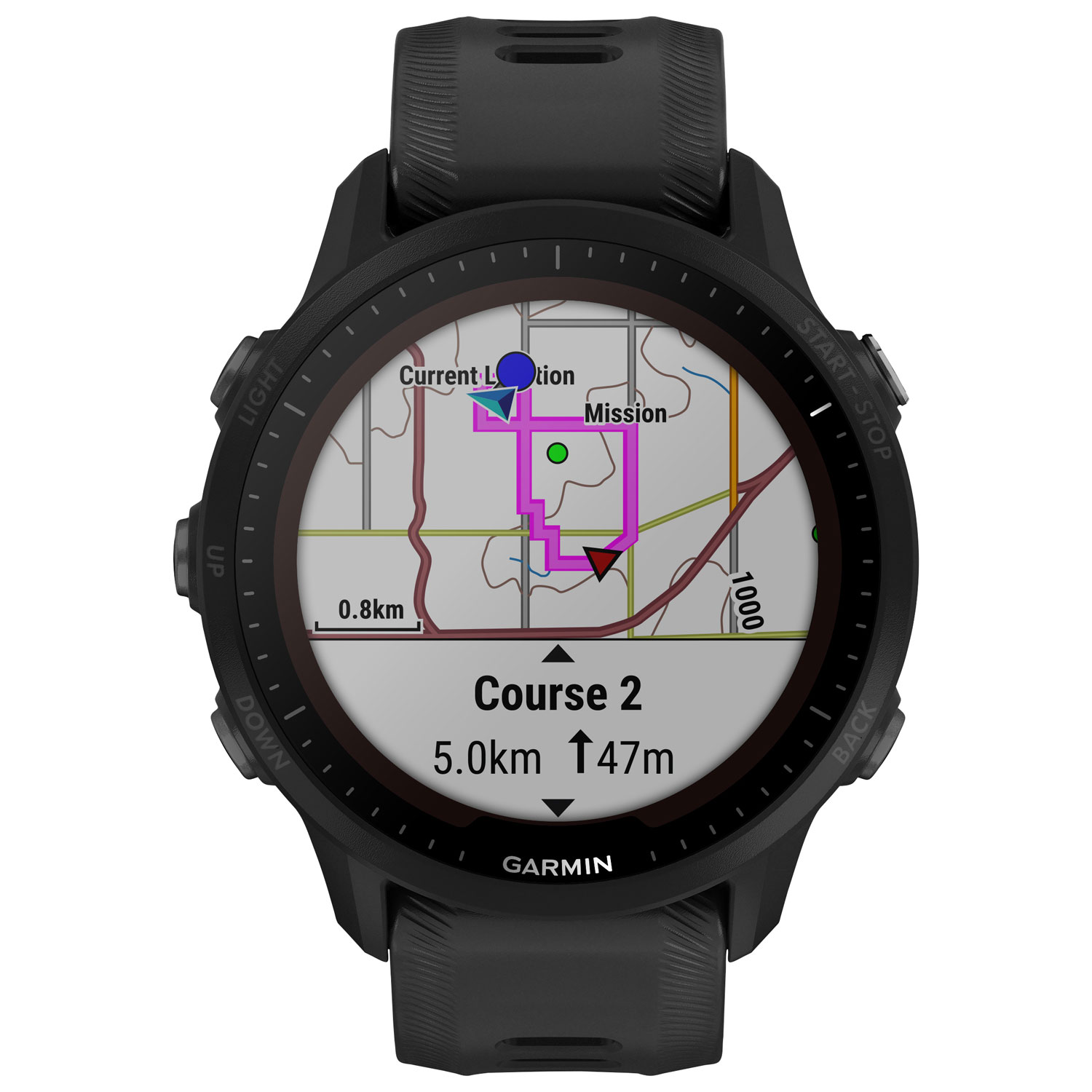 Garmin Forerunner 955 Solar 46.5mm Bluetooth Running Smartwatch - Black