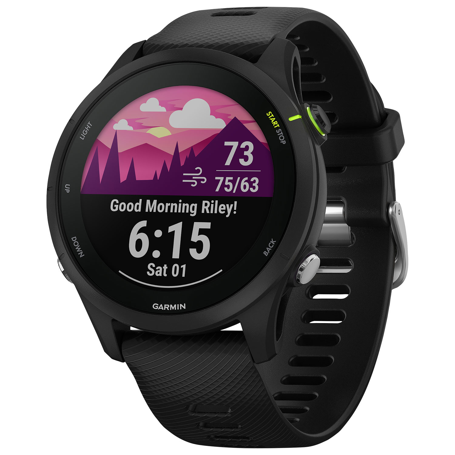 Garmin Forerunner 255 Music 46mm GPS Watch with Heart Rate Monitor - Black