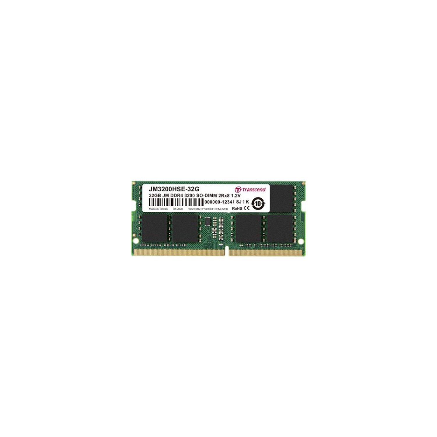 TRANSCEND 32GB JM DDR4 3200 SO-DIMM 2Rx8 2Gx8 CL22 1.2V