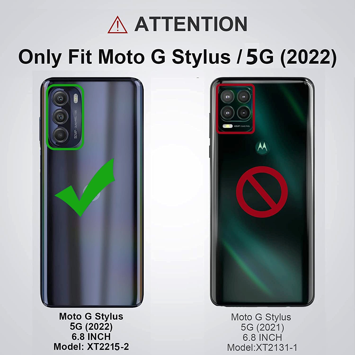 XCRS Portefeuille Folio Premium en Cuir pour Motorola Moto G Stylus 5G Téléphone 6,8", Pochette en PU avec Fente pour Carte et Cordon avec Protection