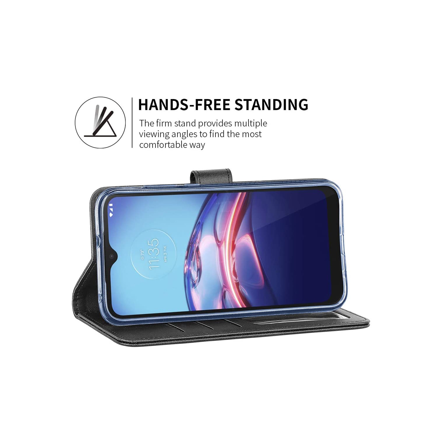 XCRS Portefeuille Folio Premium en Cuir pour Motorola Moto G Stylus 5G Téléphone 6,8", Pochette en PU avec Fente pour Carte et Cordon avec Protection