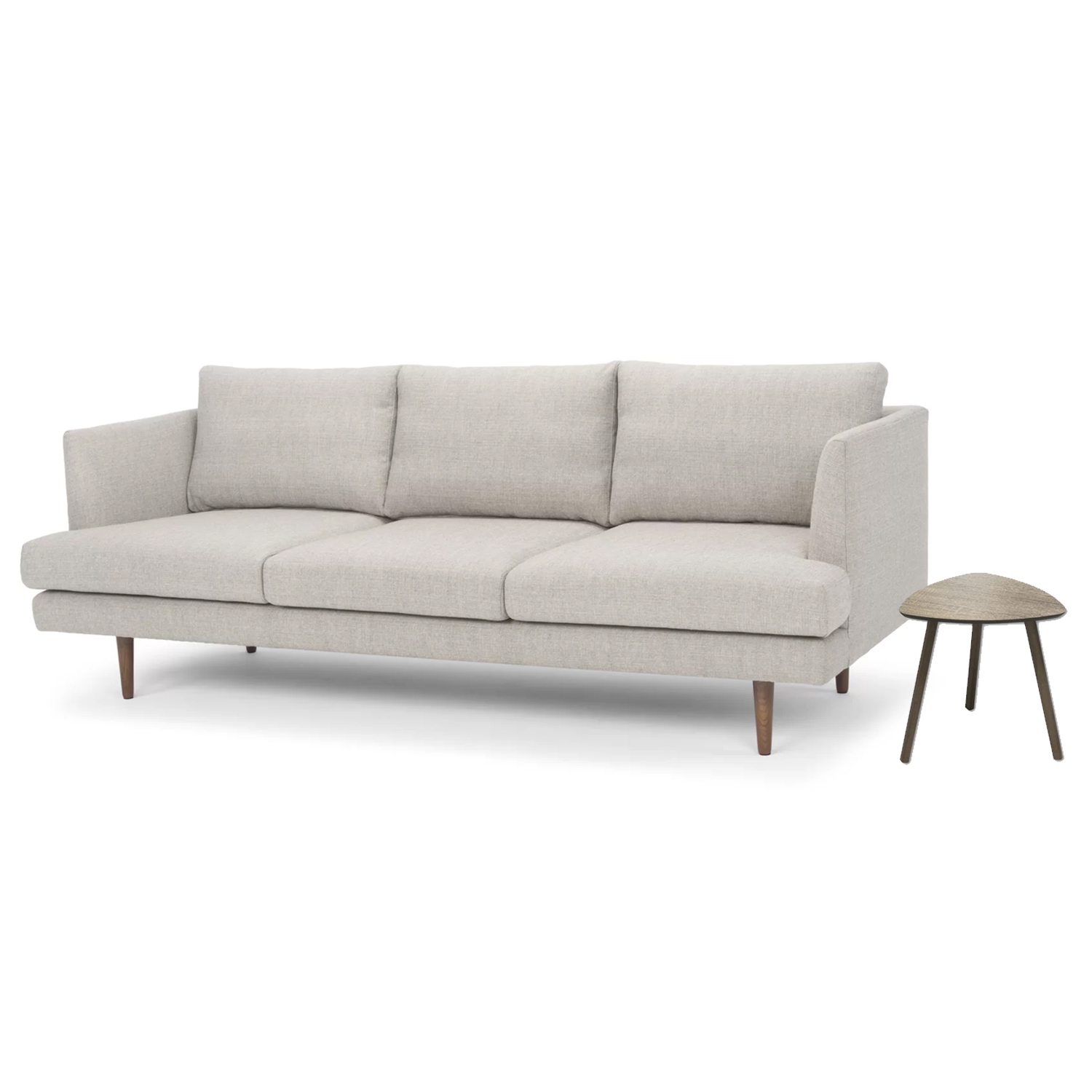 ITY International - Triangular MDF Side Table, 15.7"x15.7"x15.7", Taupe Gray