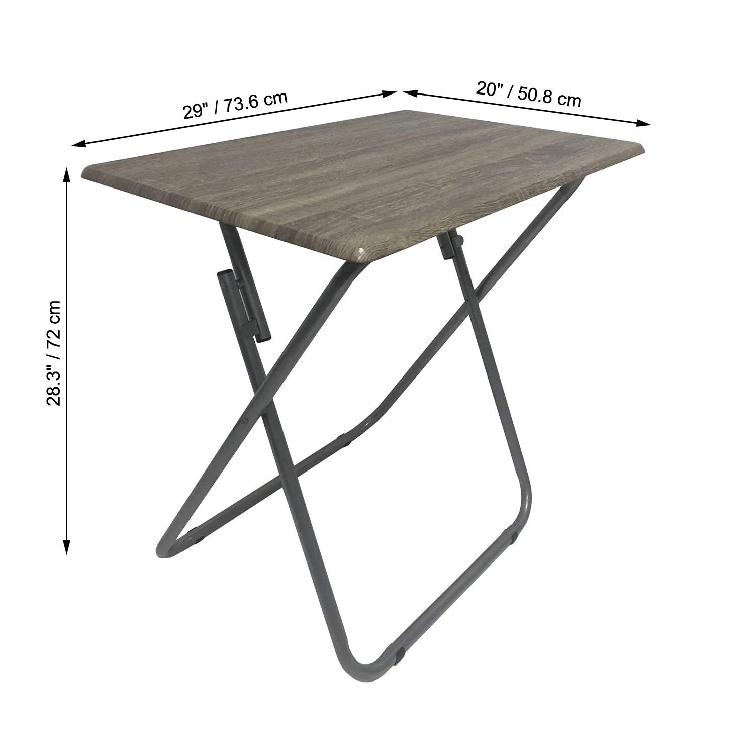 ITY International - Table Pliable Jumbo en MDF, 29"x20"x28.3", Gris Taupe
