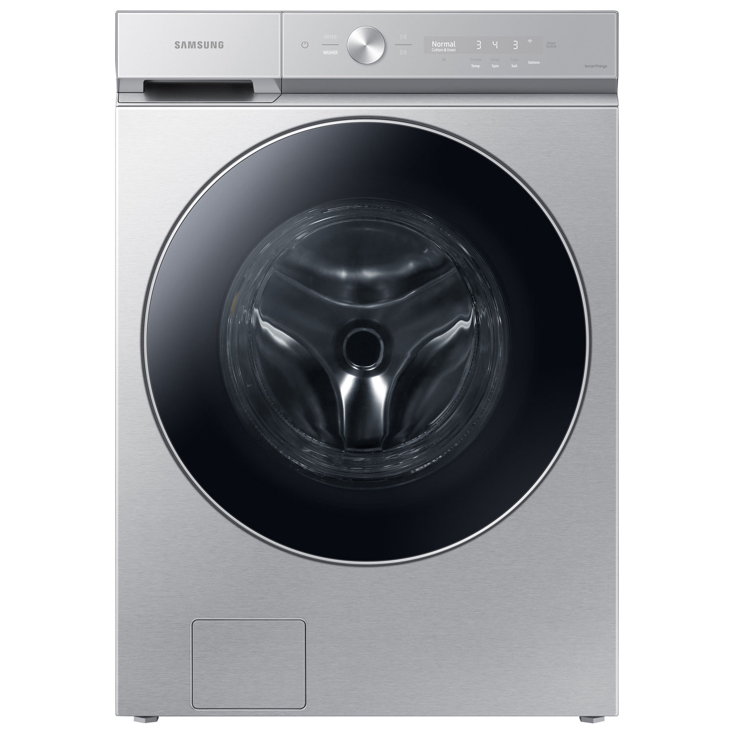 Samsung Bespoke 6.1 Cu. Ft. High Efficiency Front Load Steam Washer (WF53BB8900ATUS) - Silver Steel