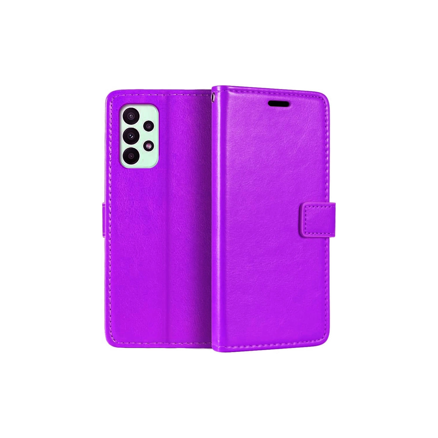 [CS] Samsung Galaxy A23 4G / 5G Case, Magnetic Leather Folio Wallet Flip Case Cover with Card Slot, Purple