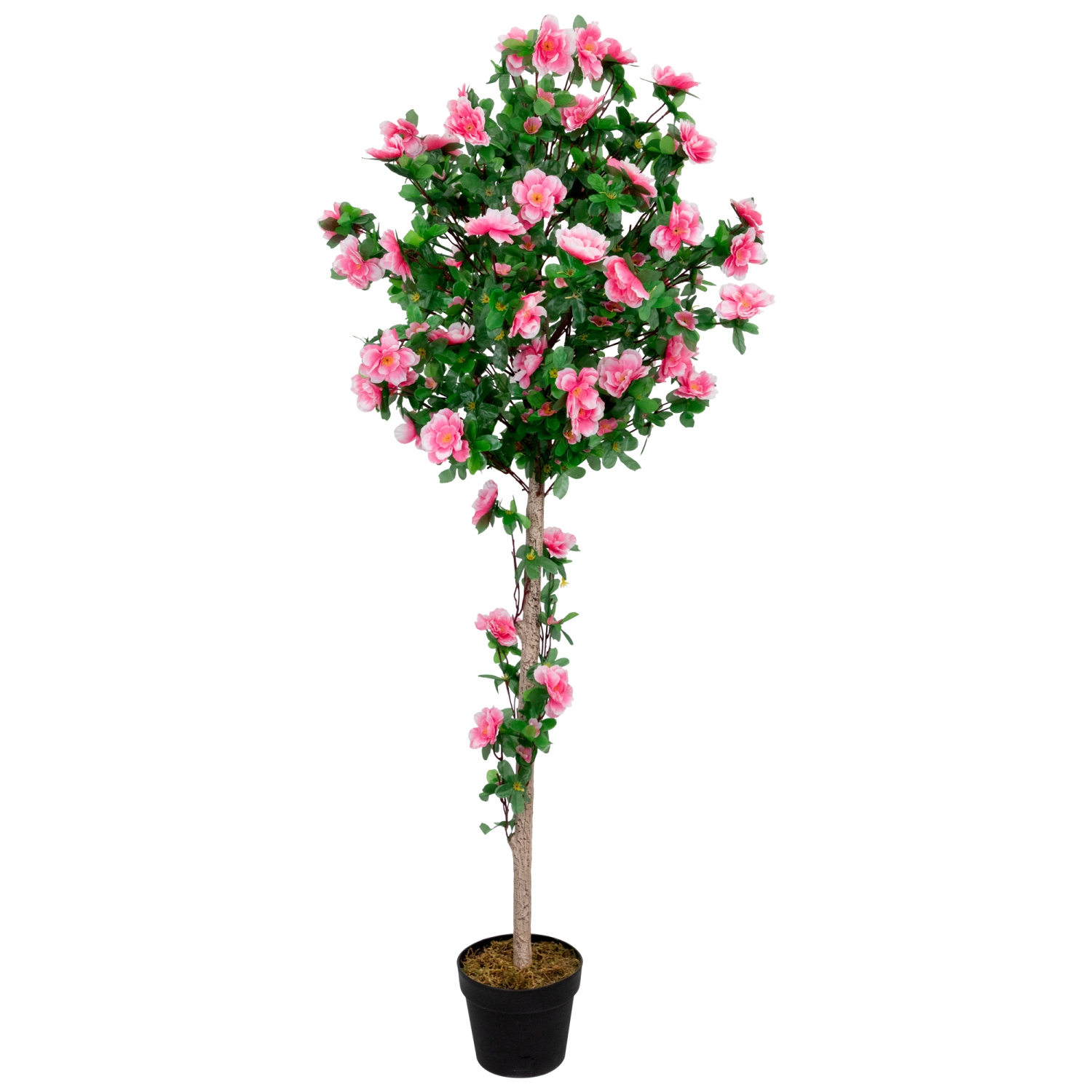 4.5' Potted Artificial Azalea Flower Tree - Pink - 4.5'