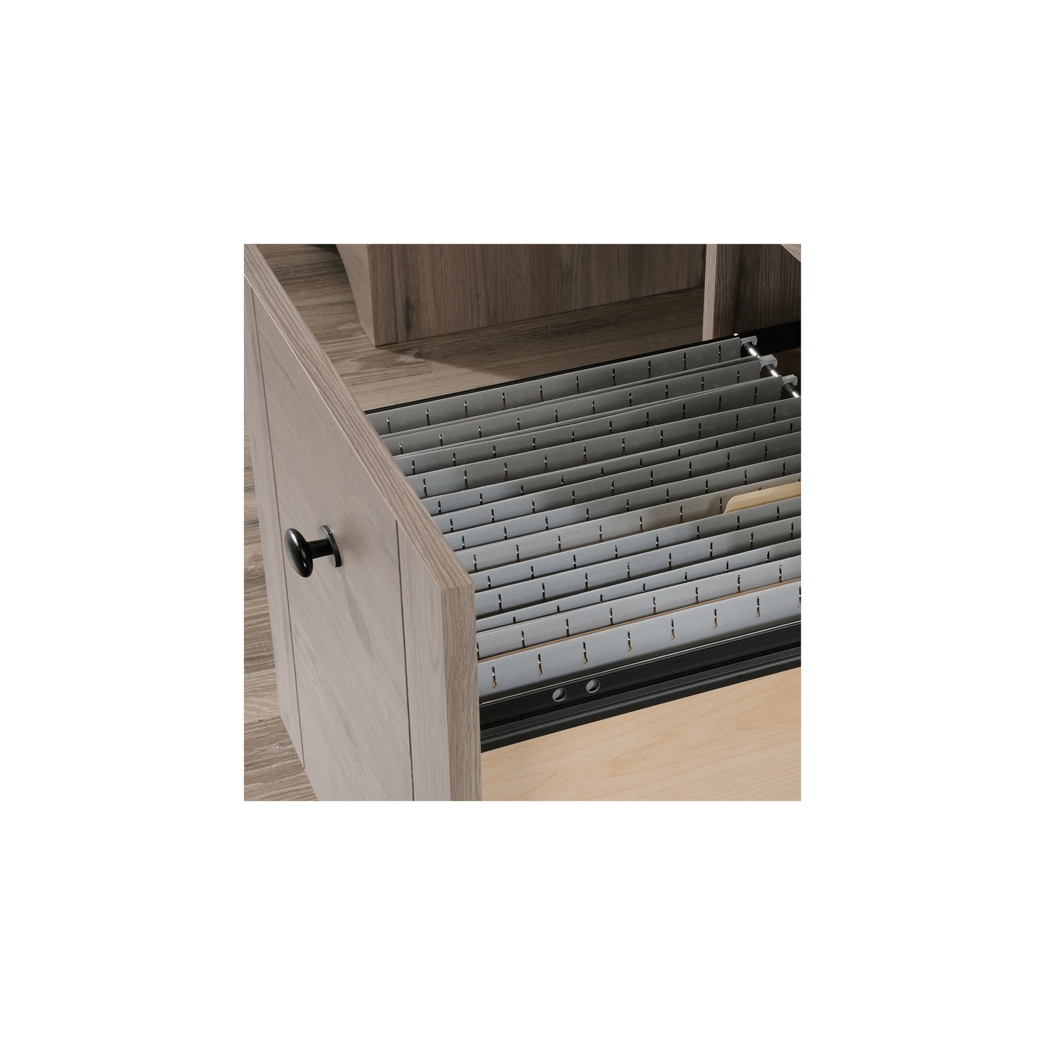 Sauder – Bureau d’ordinateur en bois Select simple, chêne laurier