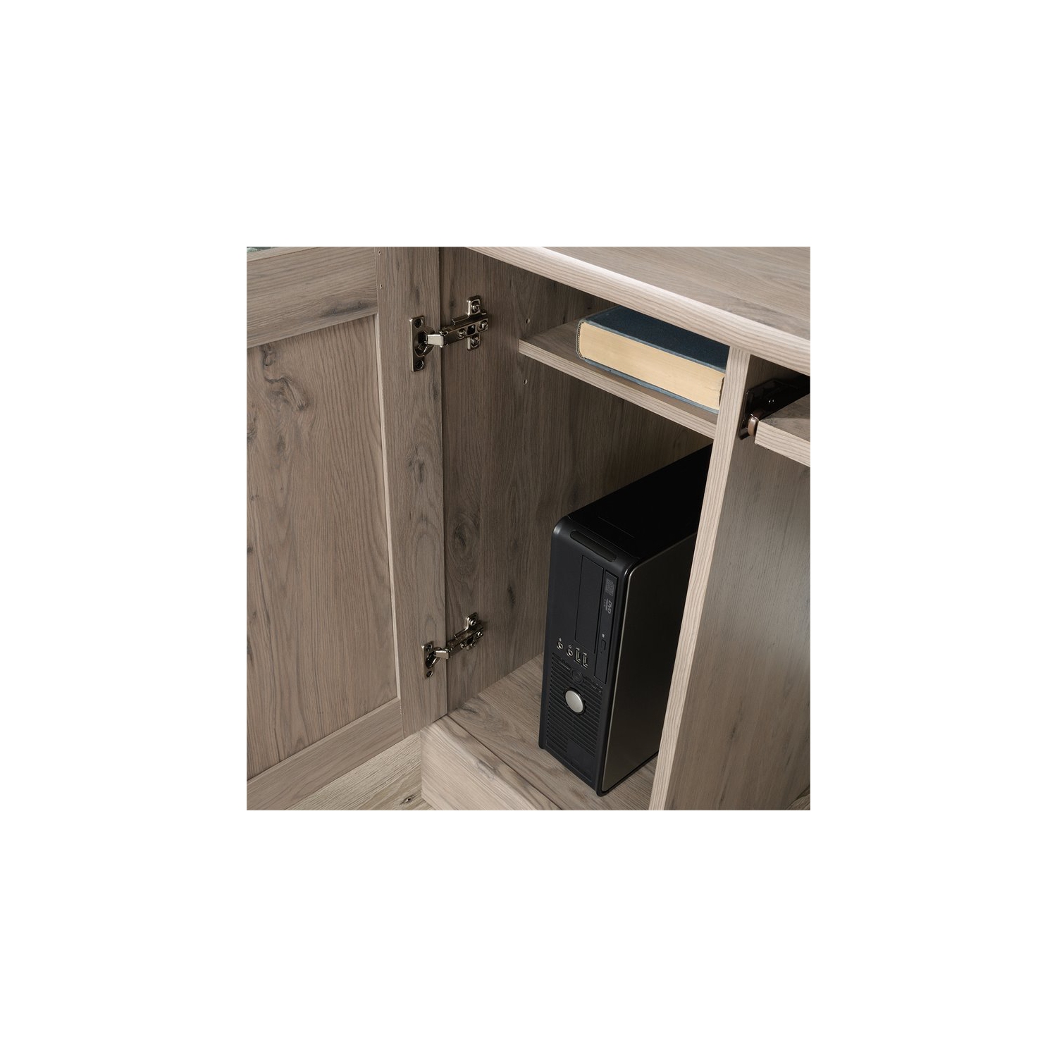 Sauder – Bureau d’ordinateur en bois Select simple, chêne laurier