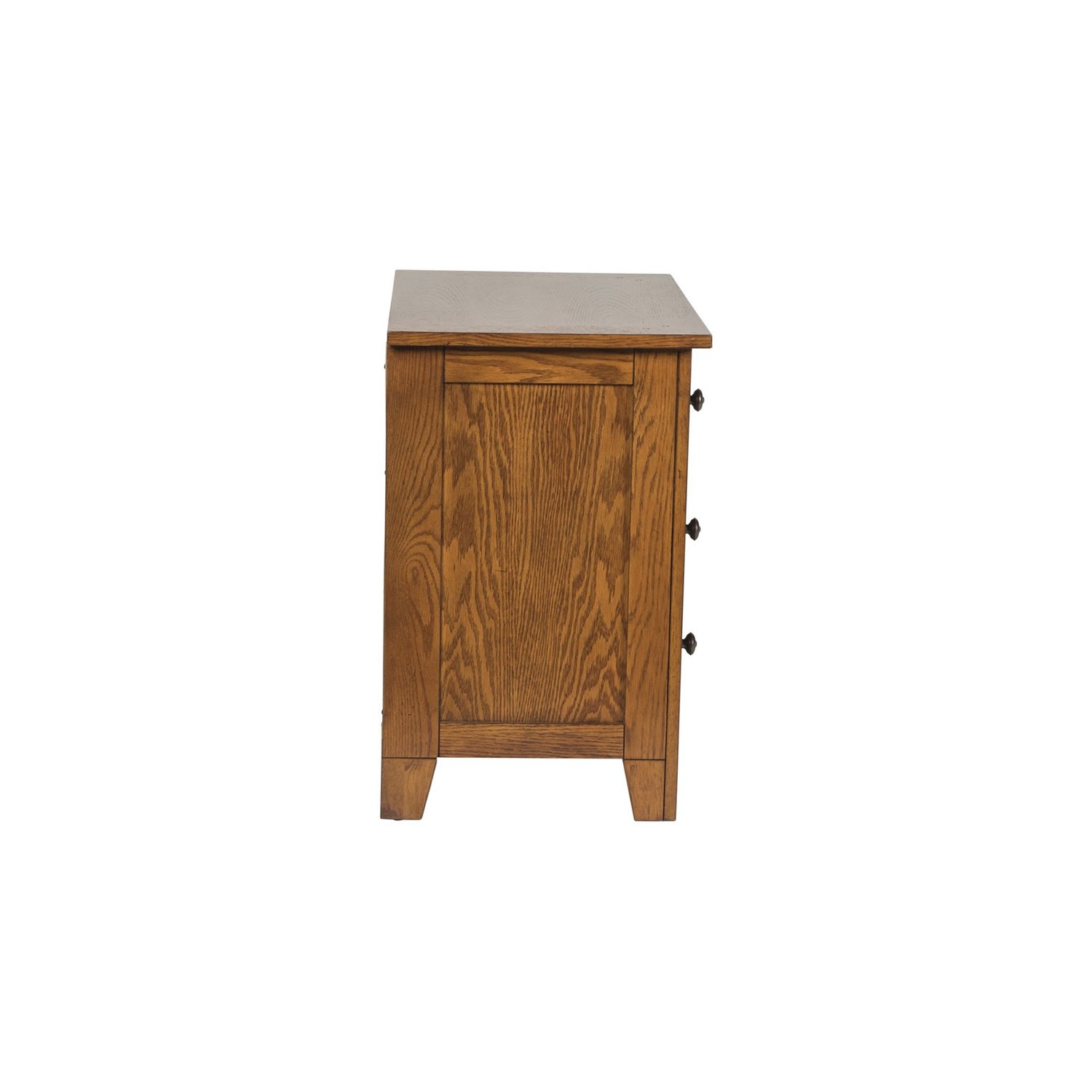 Bowery Hill 2 Drawer Cabin Nightstand in Oak Finish