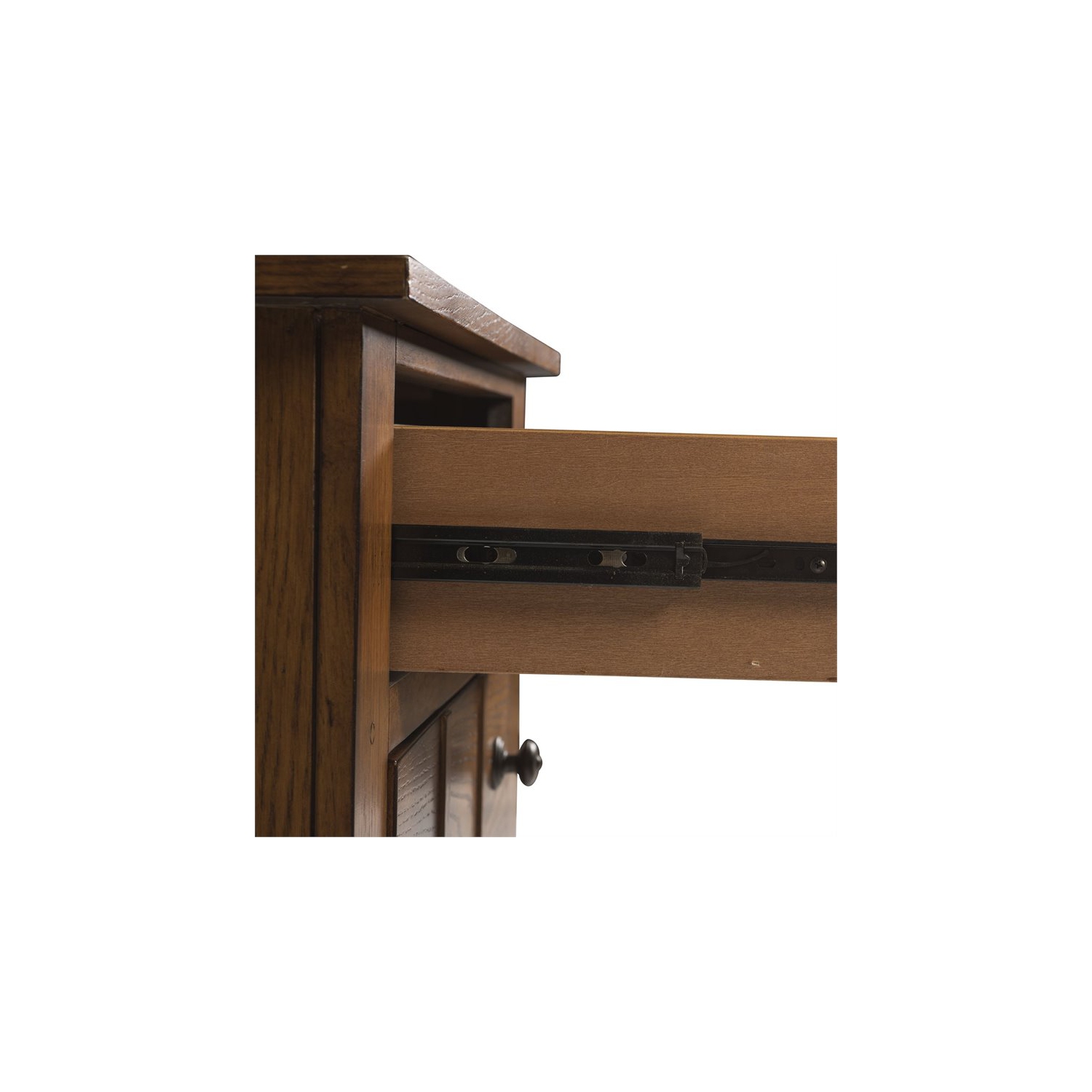 Bowery Hill 2 Drawer Cabin Nightstand in Oak Finish