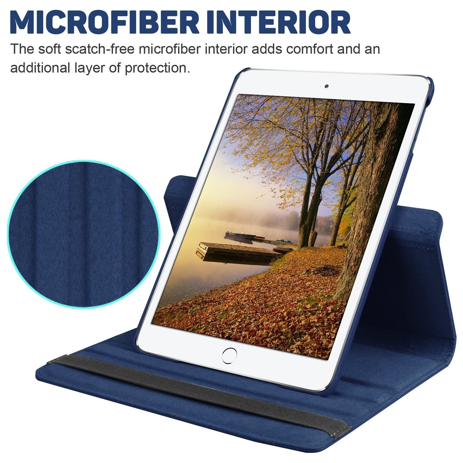 Supershield- Slim Magnetic Smart Case for iPad Mini 1st 2nd 3rd Generation 360 Degree Rotating Stand Shockproof Leather Folding Smart Mini 1 2 3 Cover