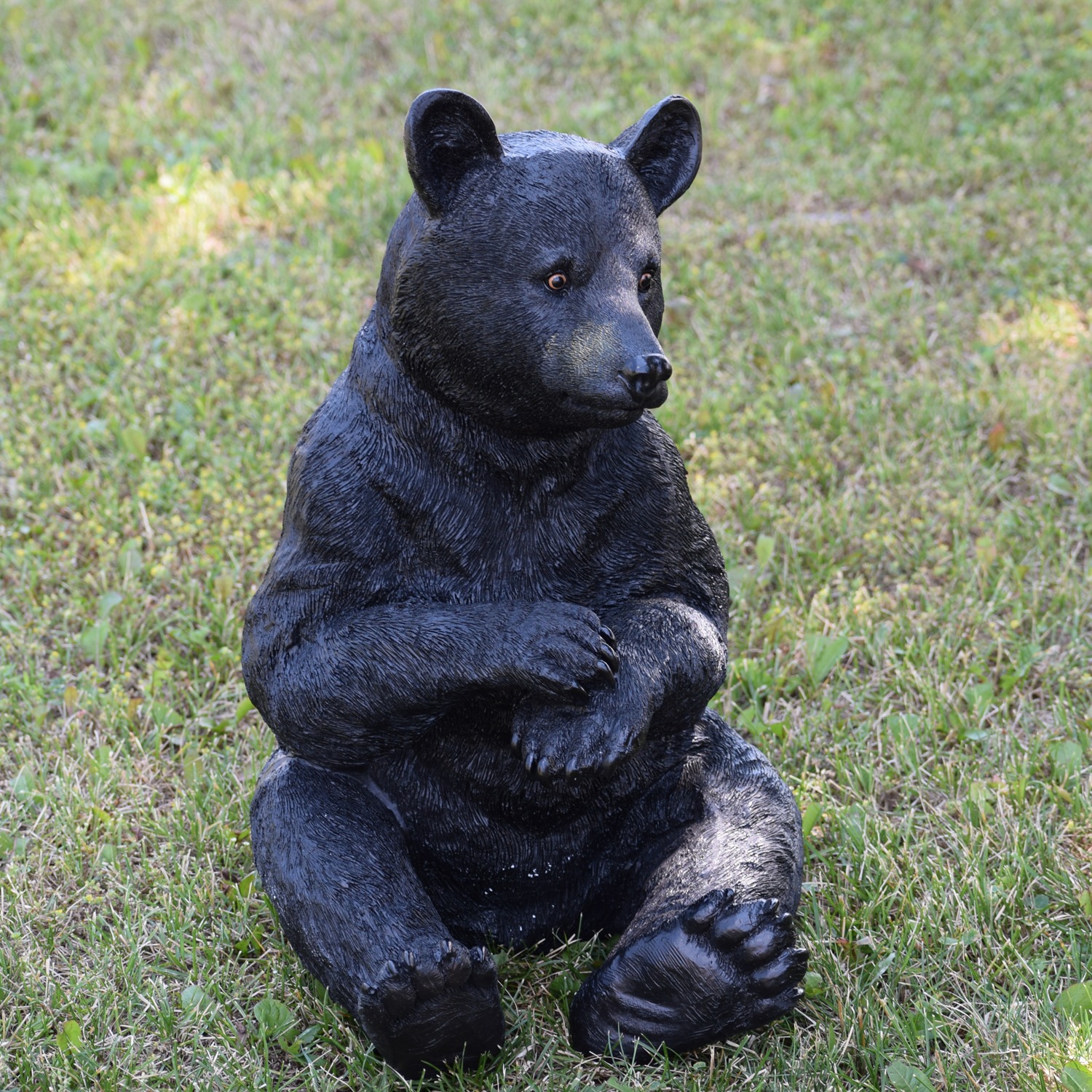 Hi-Line Gift Ltd Sitting Black Bear Garden Statue