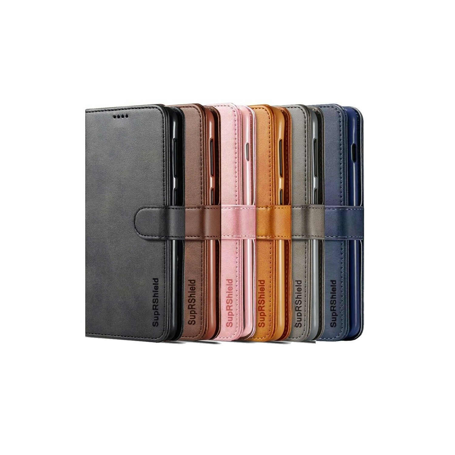 Apple iPhone 11 Pro Navy Blue SupRShield Wallet Leather Card Holder Flip Protective Shockproof Magnetic Case Cover