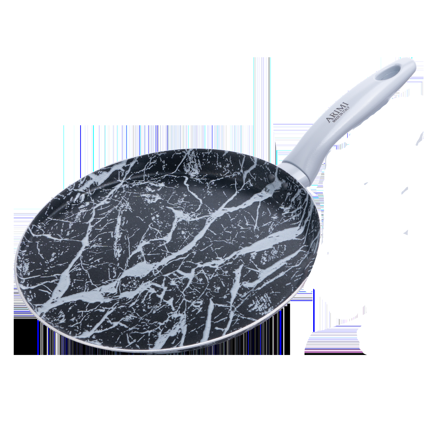 Diamond Marble Italian Crepe & Pancake Pan 25cm - 10 inch - PFOA Free - Black & Grey