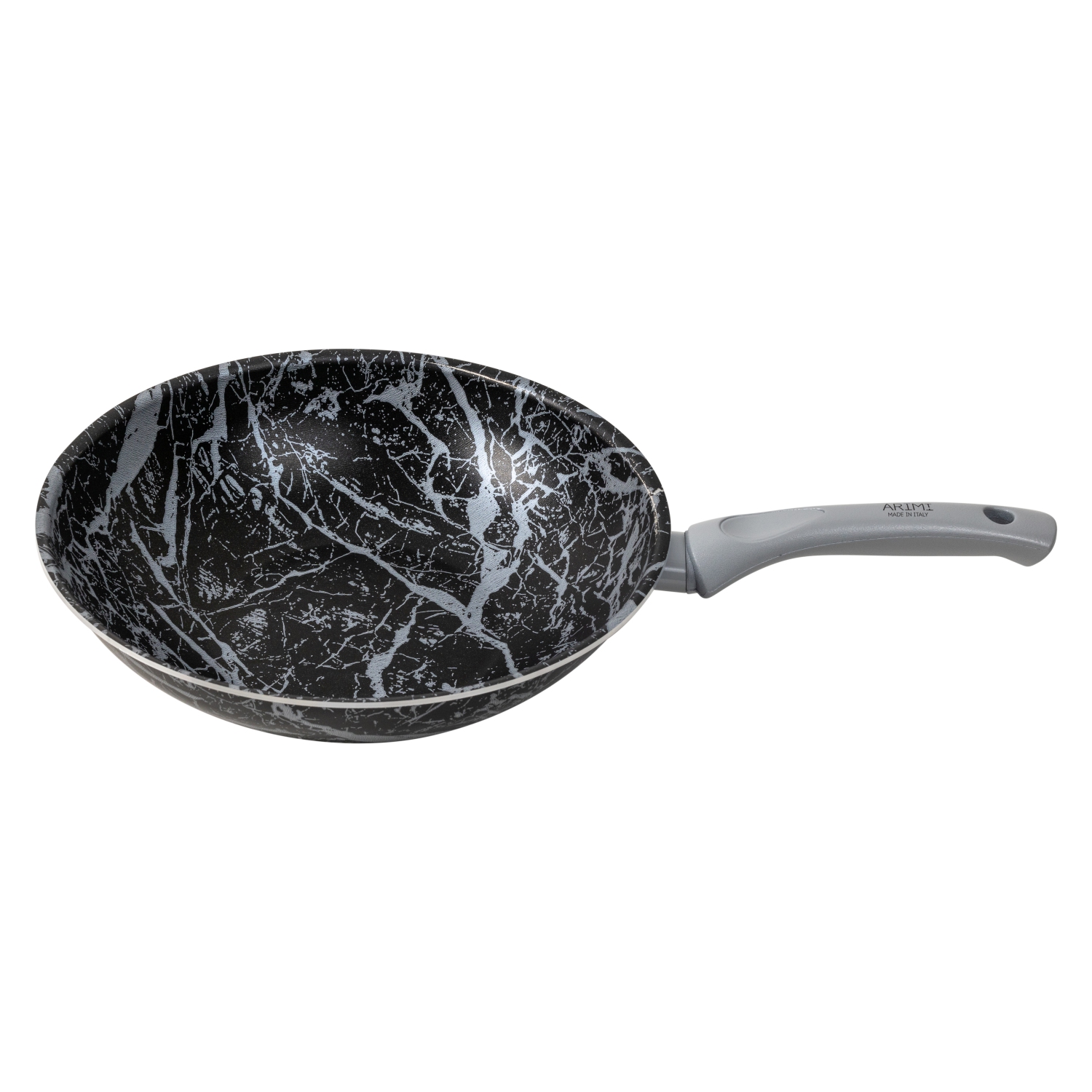 Diamond Marble Italian Wok 28cm - 11 inch - PFOA Free - Black & Grey