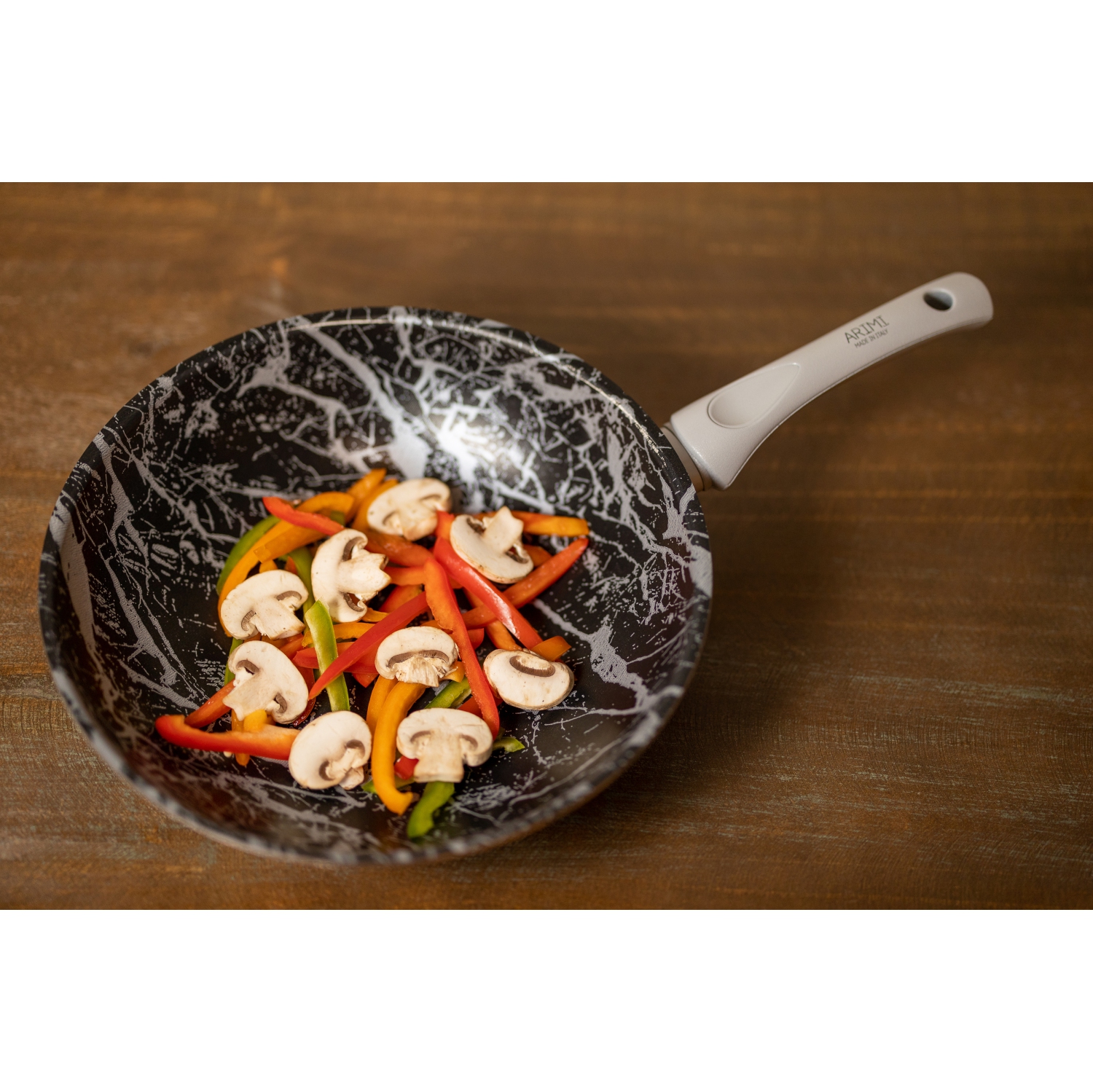 Diamond Marble Wok italien sans PFOA Noir et gris 28 cm