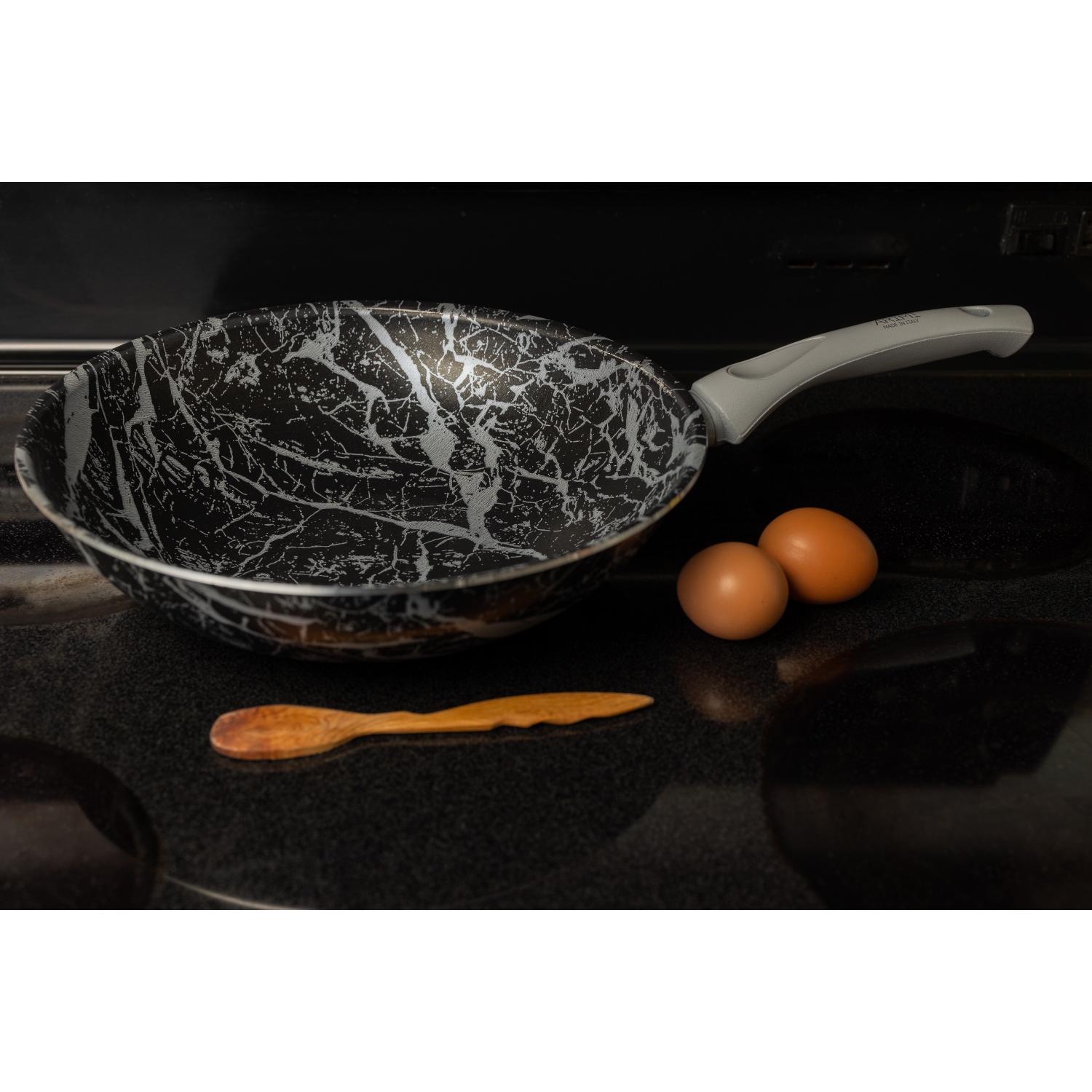 Diamond Marble Wok italien sans PFOA Noir et gris 28 cm